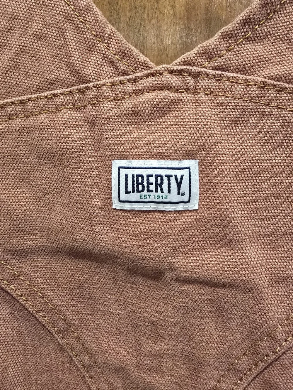 Liberty Bib Overalls Men's 44x28 Brown Duck Canvas Carpenter Damaged